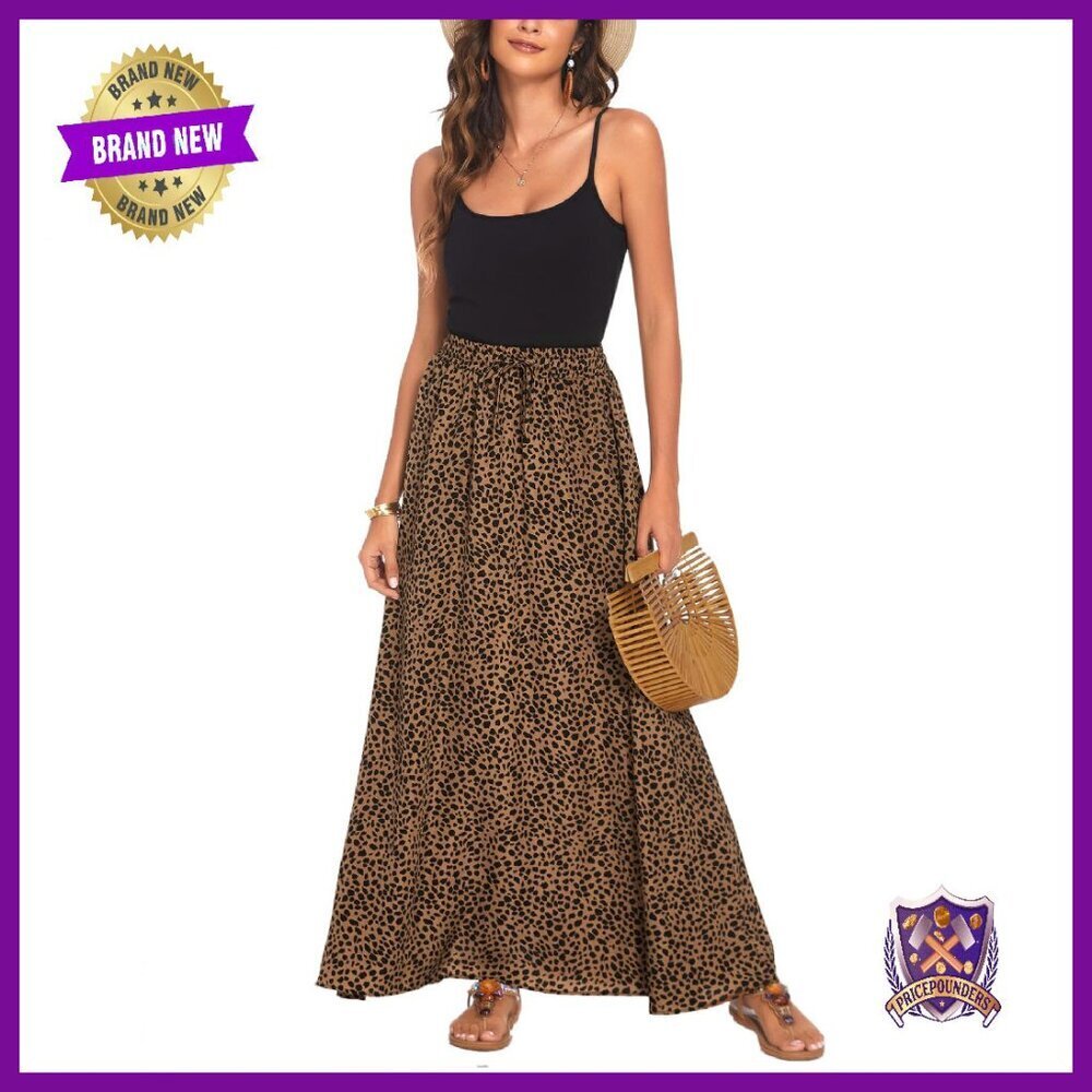 Chiffon Maxi Skirt with Elastic Waist - Flowy Summer Beach Skirt